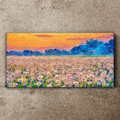 Flower landscape at sunset Canvas print