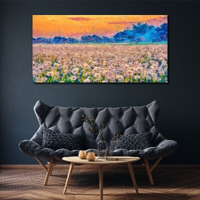 Flower landscape at sunset Canvas print