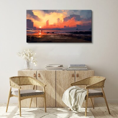 Abstraction sunset fog Canvas print