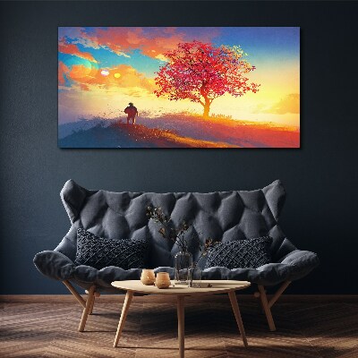 Tree hill sunset Canvas print