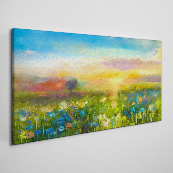 Flower landscape in the morning Canvas print