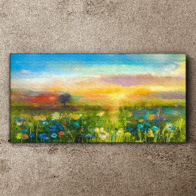 Flower landscape in the morning Canvas print