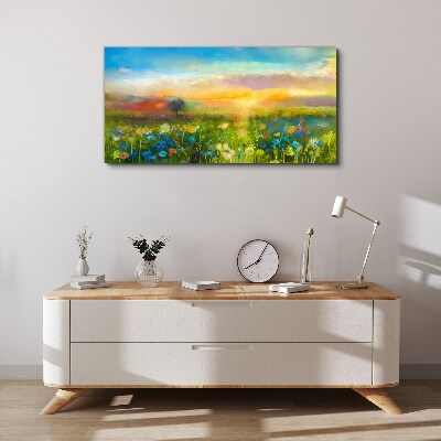 Flower landscape in the morning Canvas print