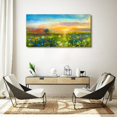 Flower landscape in the morning Canvas print