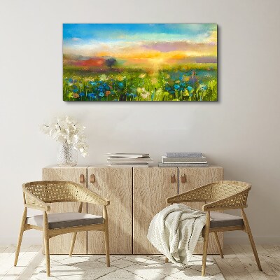 Flower landscape in the morning Canvas print