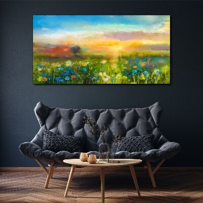 Flower landscape in the morning Canvas print