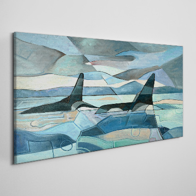 Orcs in abstract space Canvas print