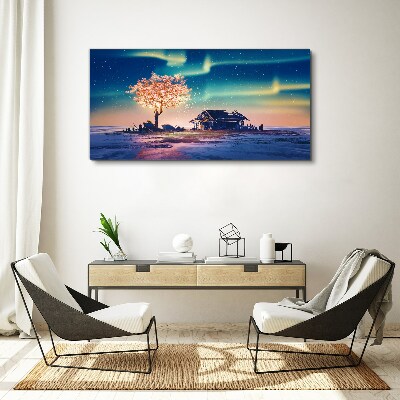 Abstraction sky tree night Canvas print