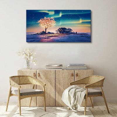 Abstraction sky tree night Canvas print