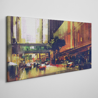 A street in the hustle and bustle of the city Canvas print
