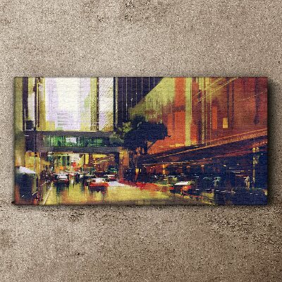 A street in the hustle and bustle of the city Canvas print