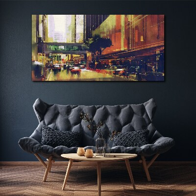 A street in the hustle and bustle of the city Canvas print