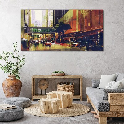 A street in the hustle and bustle of the city Canvas print