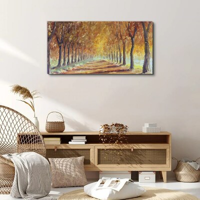 Autumn tree alley Canvas print