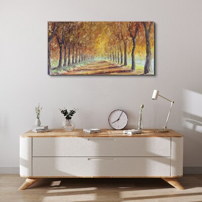 Autumn tree alley Canvas print