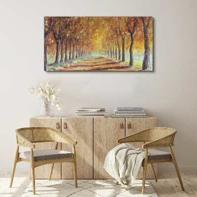 Autumn tree alley Canvas print