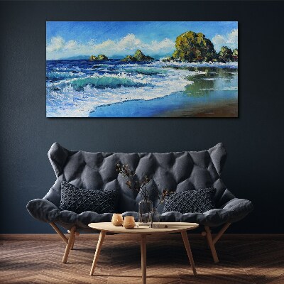 Waves of the sea coast Canvas print