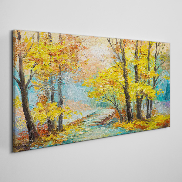 Golden autumn on a quiet river Canvas print
