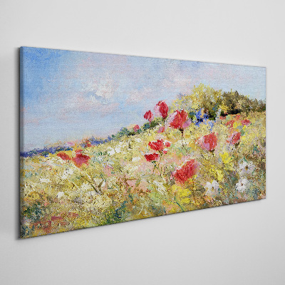 Flowers abstract landscape Canvas Wall art