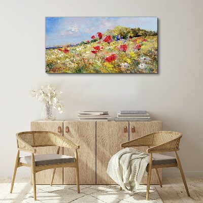 Flowers abstract landscape Canvas Wall art