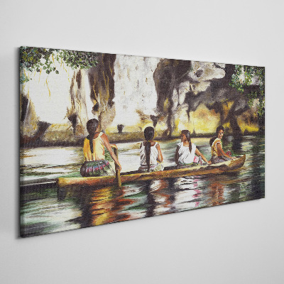 Water boat women Canvas print