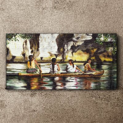 Water boat women Canvas print