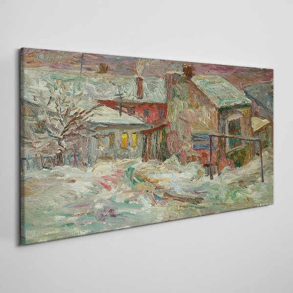 Winter landscape in pastel colors Canvas print