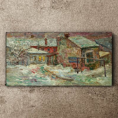 Winter landscape in pastel colors Canvas print