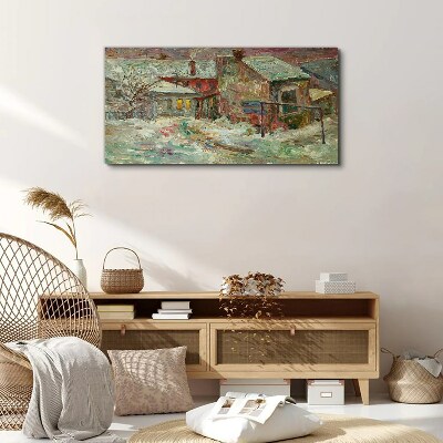 Winter landscape in pastel colors Canvas print