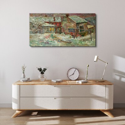 Winter landscape in pastel colors Canvas print