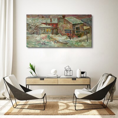 Winter landscape in pastel colors Canvas print
