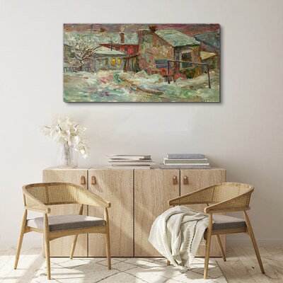 Winter landscape in pastel colors Canvas print