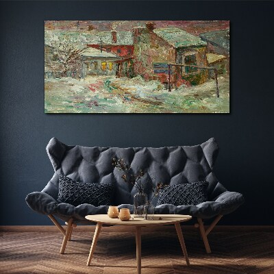 Winter landscape in pastel colors Canvas print
