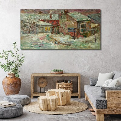 Winter landscape in pastel colors Canvas print