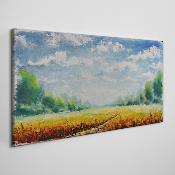 Summer fields under blue sky Canvas print