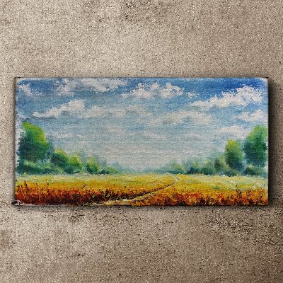 Summer fields under blue sky Canvas print