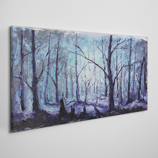 Winter forest in shades of blue Canvas print