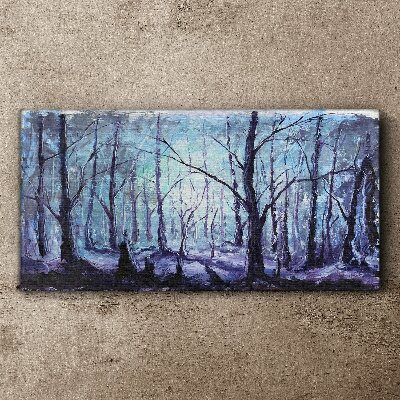 Winter forest in shades of blue Canvas print