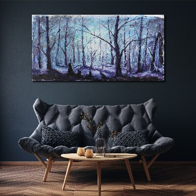 Forest winter snow Canvas print