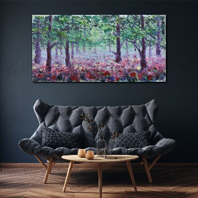 Forest flowers poppies Canvas print