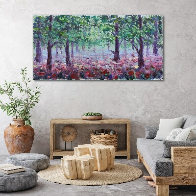 Forest flowers poppies Canvas print