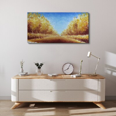 Golden avenues in the summer sun Canvas print