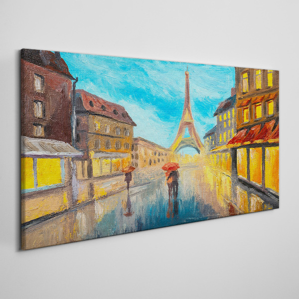 Paris street in the rain Canvas print