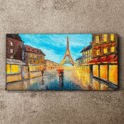 Paris street in the rain Canvas print