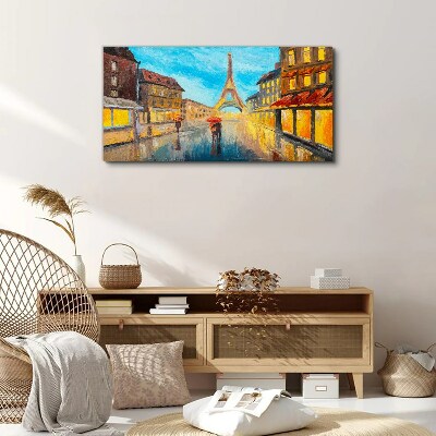 Paris street in the rain Canvas print