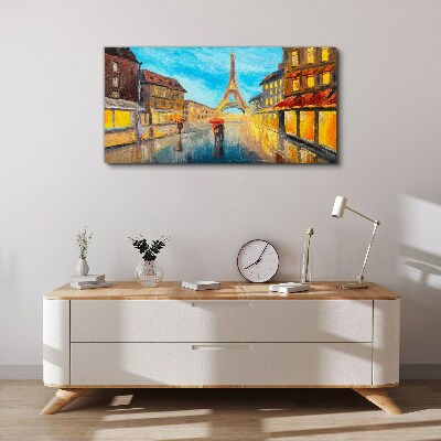 Paris street in the rain Canvas print