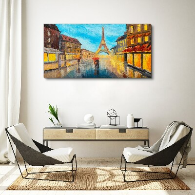 Paris street in the rain Canvas print