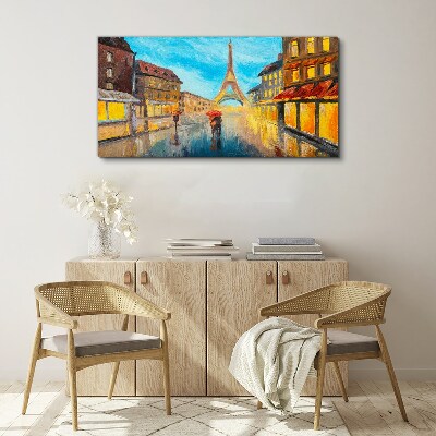 Paris street in the rain Canvas print