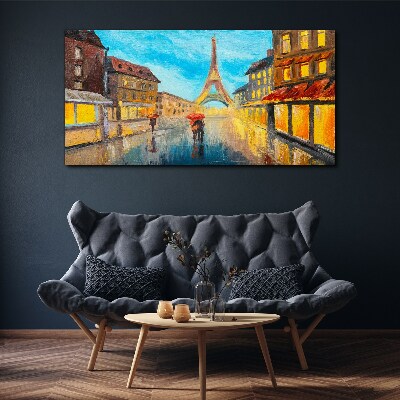 Paris street in the rain Canvas print