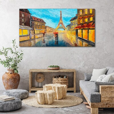 Paris street in the rain Canvas print